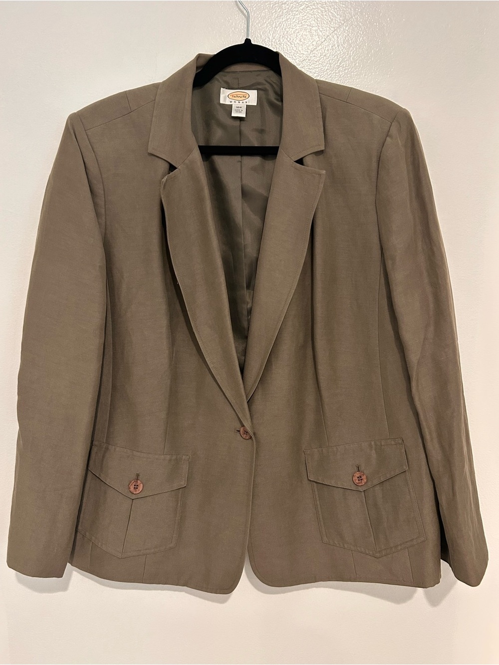 Talbots Olive-Taupe Single-Button Women's Blazer